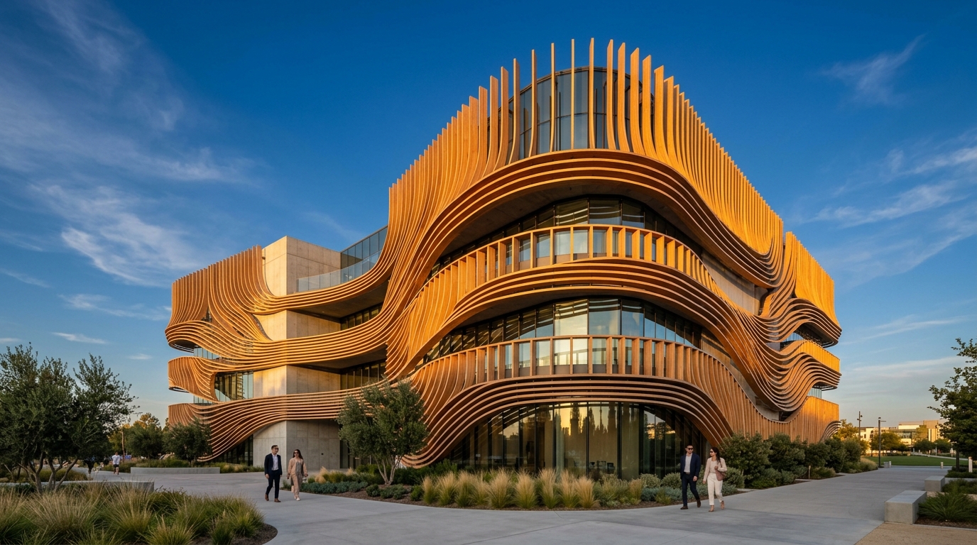 Modern architectural building facade